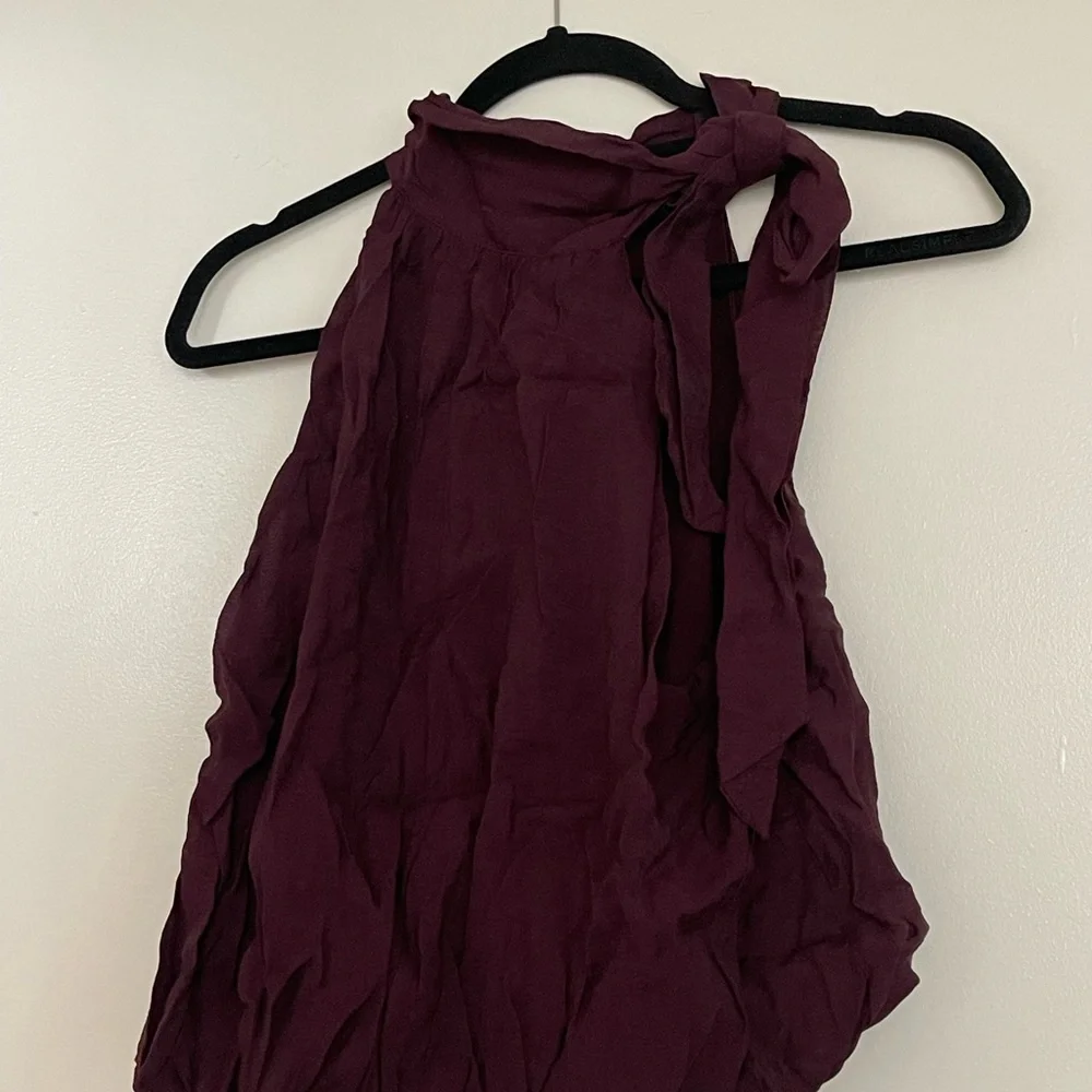 Zara Burgundy Halter Blouse - Picture 2 of 3